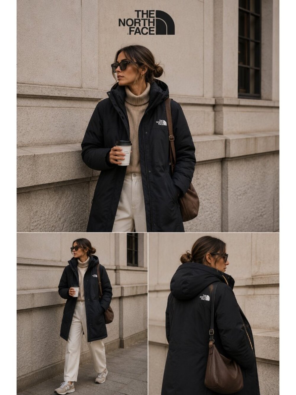 The North Face Women’s HyVent Long Hooded Parka Coat Black XS Plaid Lined